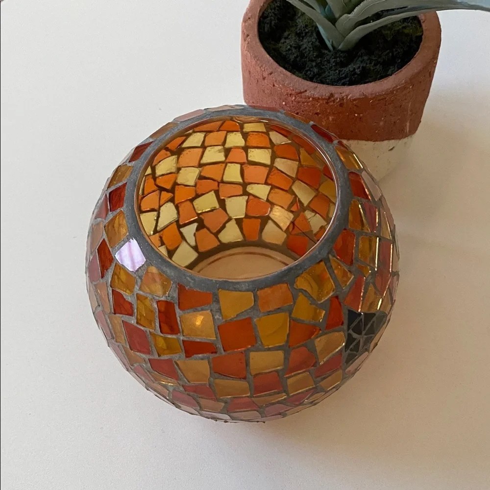 Mosaic Pumpkin Candle Holder from Pier 1 Halloween decor